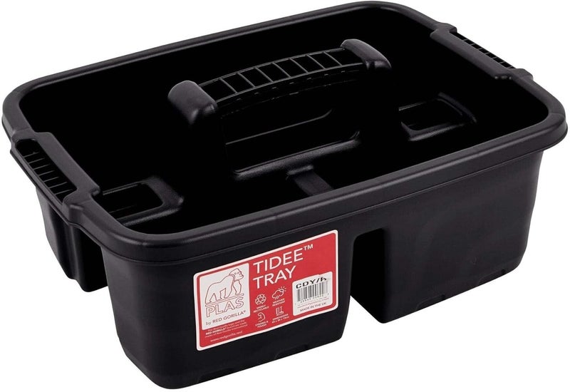 Red Gorilla Plas Tote Tray - Durable Polymer Storage Solution (Black)