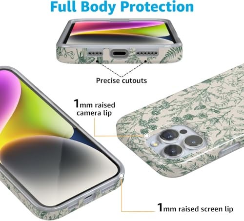 Casely iPhone 16 Pro Case | Sage Garden | Green Floral | Classic Ultra Slim Case Design | Compatible with MagSafe - Image 5