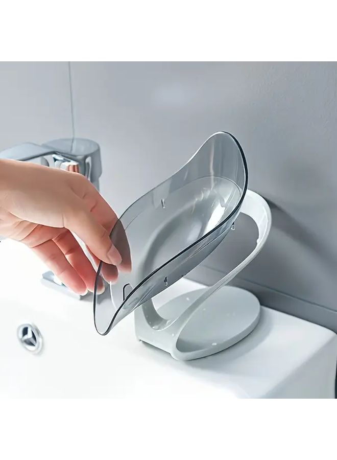 Blue Leaf Shape No Drill Suction Cup Soap Holder For Shower Sink - Image 5