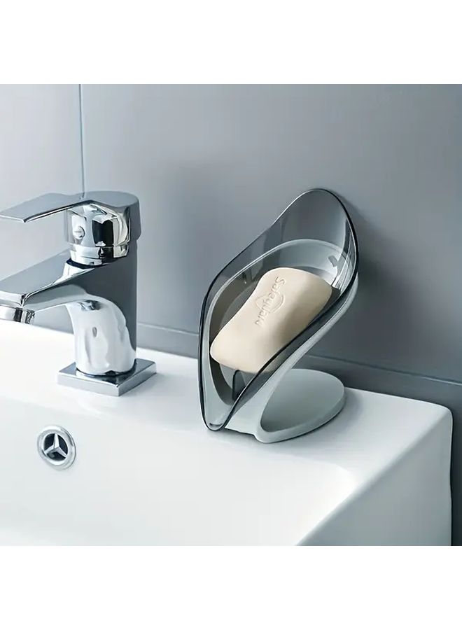 Blue Leaf Shape No Drill Suction Cup Soap Holder For Shower Sink - Image 2