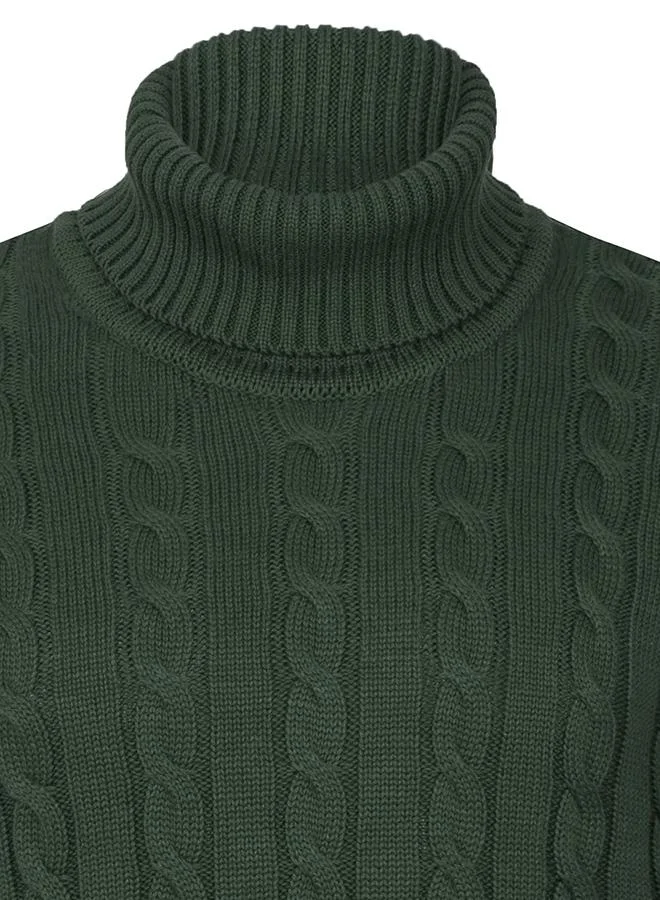 FELIX HARDY Cable Knit Turtleneck Pullover