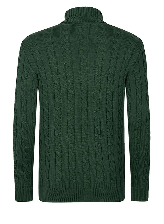 FELIX HARDY Cable Knit Turtleneck Pullover