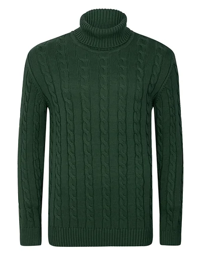 FELIX HARDY Cable Knit Turtleneck Pullover