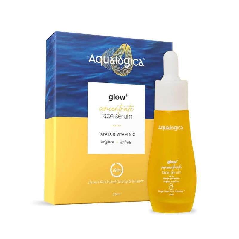 Aqualogica Aqualogica Glow+ Concentrate Face Serum | Radiance Serum with Vitamin C & Papaya | Gives Glowing Hydration to All Skin Types | Fragrance & Color Free Formula | 1.01 Fl Oz/30ml