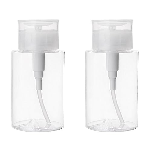 minkissy 2 Pack 3.4Oz Leakproof Petg Press Pump Dispenser Bottles Refillable Travel Containers for Cosmetics Micellar Water Nail Polish Remover - Image 1