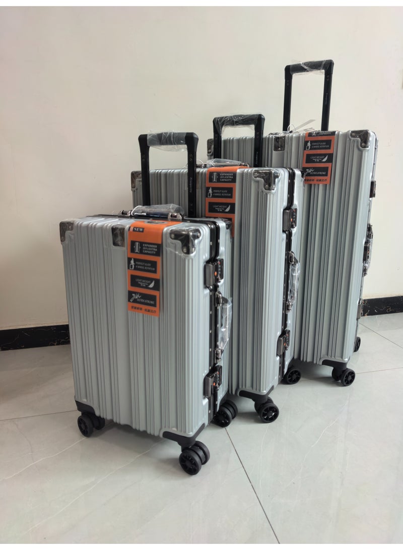 فاخرة الكمبيوتر السفر عربة حقيبة حقيبة خمر مع صمت عالمية عجلة TSA قفل مزيج قفل 3pcs لكل مجموعة 20 + 24 + 28in