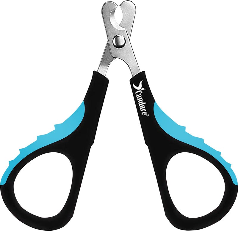 Candure Cat Nail Clipper Stainless Steel Cat Claw Trimmers for Rabbits, Guinea Pigs, Birds, Puppies, Kittens and Small Animals Pet Nail Clipper for Professional and Home Use (Blue) - Image 1