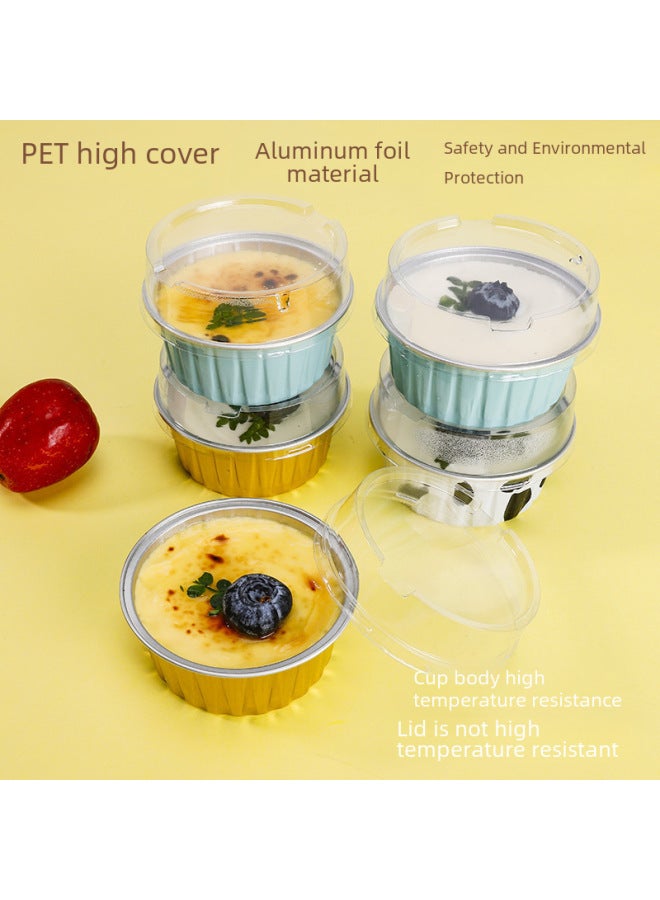 Tin Foil Aluminum Foil Bowl Pudding Cup Box For Air Fryer Steamer Repeated Use Cake Baking Mold Holder For Oven-Specifications:Y130 Cow Pattern (1)-Color:Without Cover - Image 3