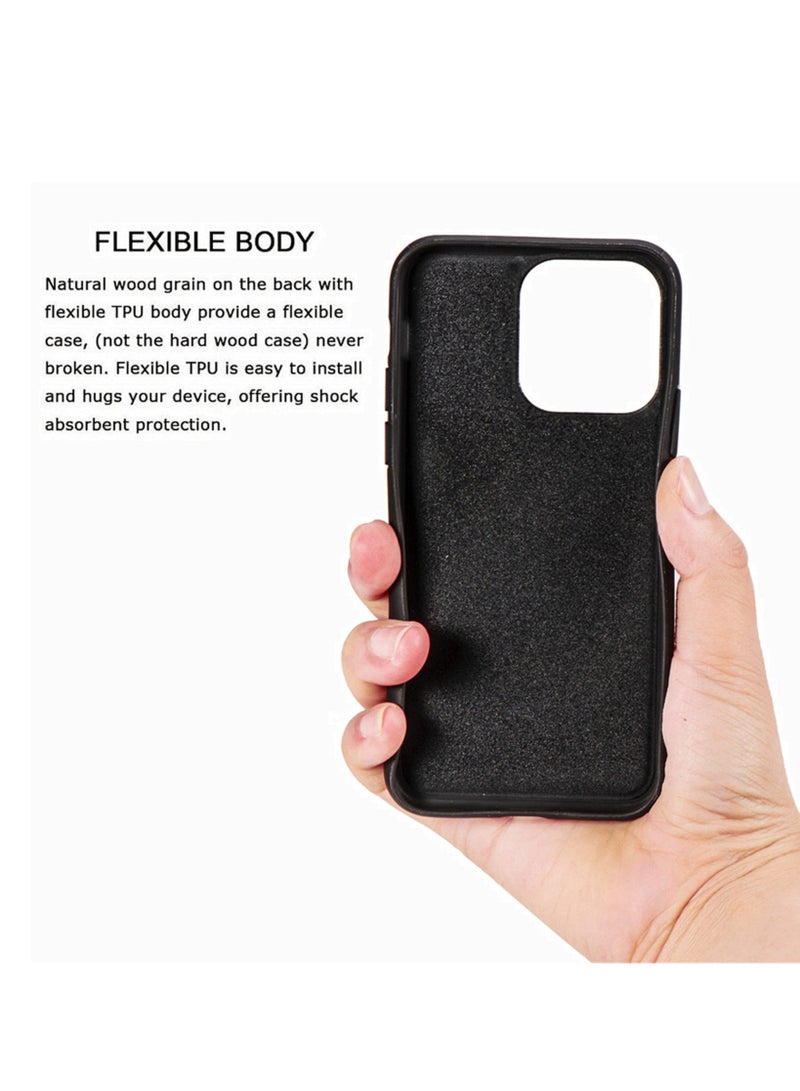 YANCI For 16Pro mobile phone case, hand-carved high-end solid wood 16 pro mobile phone case, full of texture and stylish mobile phone case - Image 3