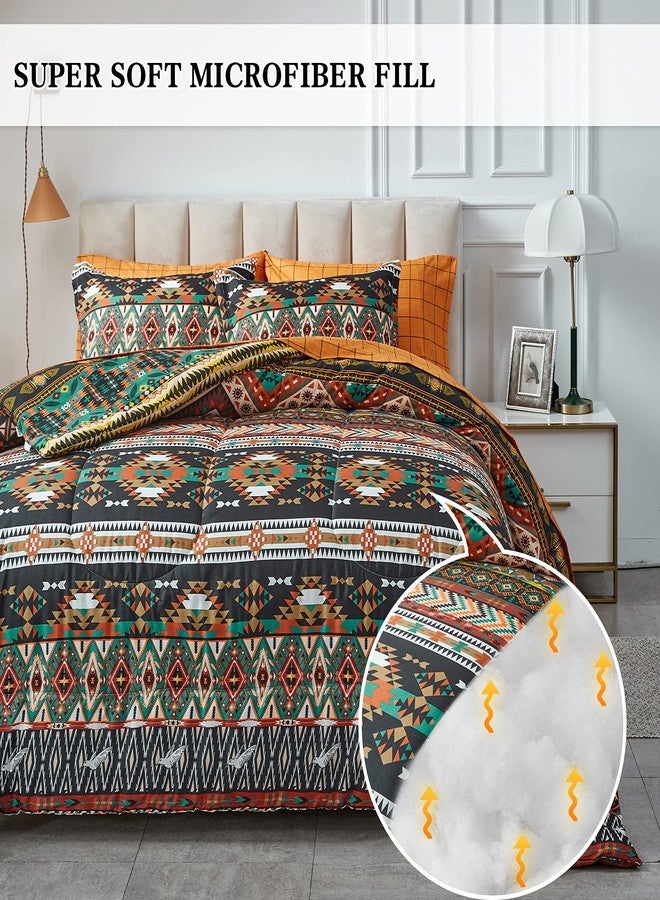 Flysheep Boho Bed in a Bag 6 Pieces Twin for Kids, Southwestern Bohemian Tribal Striped Printed, Reversible Bed Comforter Set (1 Comforter, 1 Flat Sheet, 1 Fitted Sheet, 2 Pillow Shams, 1 Pillowcase) - Image 3