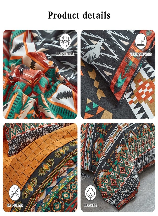 Flysheep Boho Bed in a Bag 6 Pieces Twin for Kids, Southwestern Bohemian Tribal Striped Printed, Reversible Bed Comforter Set (1 Comforter, 1 Flat Sheet, 1 Fitted Sheet, 2 Pillow Shams, 1 Pillowcase) - Image 5