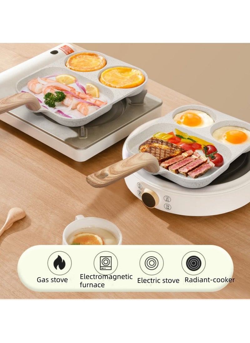 Generic - Detachable Flat-Bottomed Pan, Non-Stick Stove Baking Tray, Three-In-One Breakfast Pan, Egg Frying Pan, Steak Frying Pan With Detachable Handle, Suitable For Gas Stoves, Induction Cookers, Etc. - Image 1