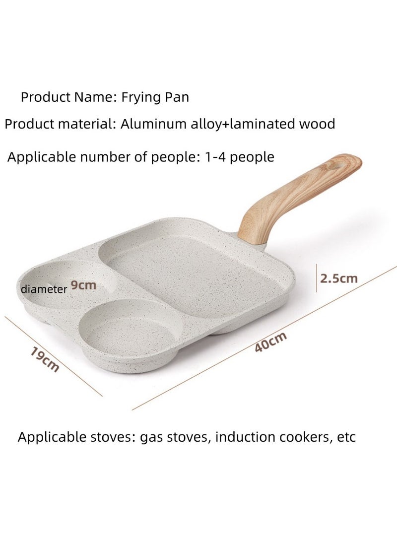 Generic - Detachable Flat-Bottomed Pan, Non-Stick Stove Baking Tray, Three-In-One Breakfast Pan, Egg Frying Pan, Steak Frying Pan With Detachable Handle, Suitable For Gas Stoves, Induction Cookers, Etc. - Image 1