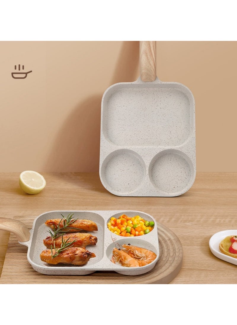 Generic - Detachable Flat-Bottomed Pan, Non-Stick Stove Baking Tray, Three-In-One Breakfast Pan, Egg Frying Pan, Steak Frying Pan With Detachable Handle, Suitable For Gas Stoves, Induction Cookers, Etc. - Image 1