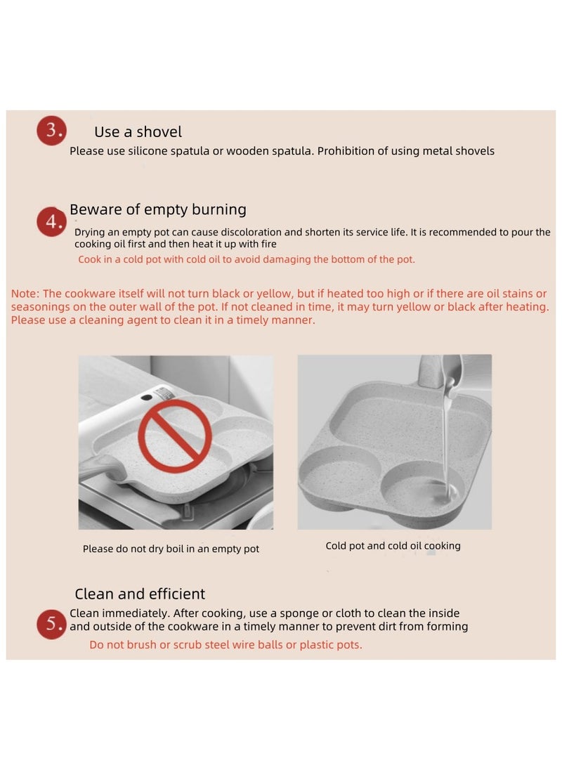 Generic - Detachable Flat-Bottomed Pan, Non-Stick Stove Baking Tray, Three-In-One Breakfast Pan, Egg Frying Pan, Steak Frying Pan With Detachable Handle, Suitable For Gas Stoves, Induction Cookers, Etc. - Image 1