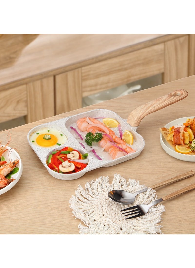 Generic - Detachable Flat-Bottomed Pan, Non-Stick Stove Baking Tray, Three-In-One Breakfast Pan, Egg Frying Pan, Steak Frying Pan With Detachable Handle, Suitable For Gas Stoves, Induction Cookers, Etc. - Image 1
