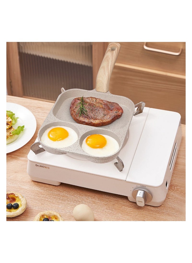 Generic - Detachable Flat-Bottomed Pan, Non-Stick Stove Baking Tray, Three-In-One Breakfast Pan, Egg Frying Pan, Steak Frying Pan With Detachable Handle, Suitable For Gas Stoves, Induction Cookers, Etc. - Image 1