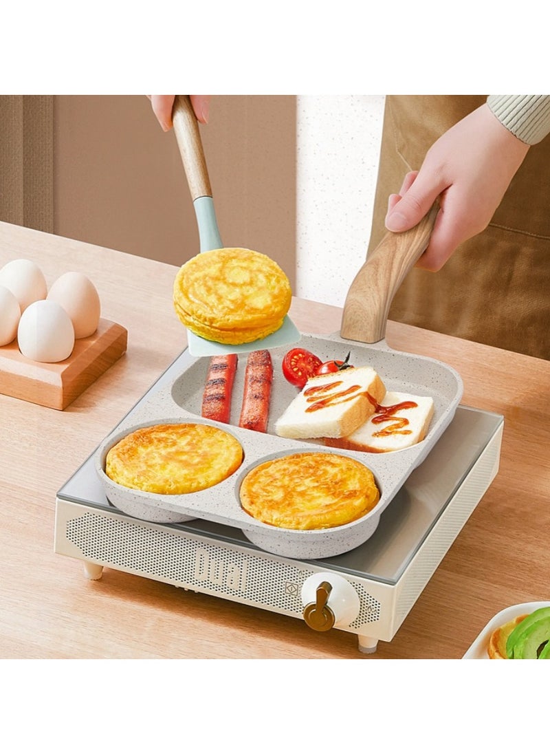 Generic - Detachable Flat-Bottomed Pan, Non-Stick Stove Baking Tray, Three-In-One Breakfast Pan, Egg Frying Pan, Steak Frying Pan With Detachable Handle, Suitable For Gas Stoves, Induction Cookers, Etc. - Image 1