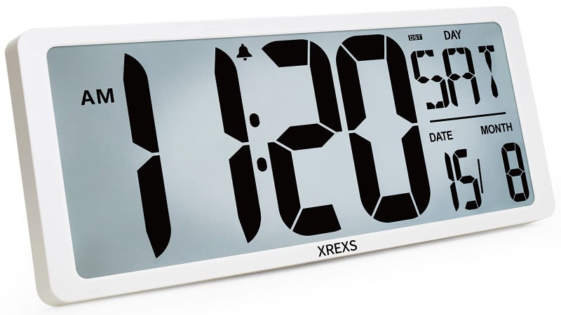 XREXS Extra Large Digital Wall Clock with Backlight 18 Inch Wall Digital Clock with DayCalendarTemperature Count Up  Down Timer Clocks for Living Room Office Batteries Included