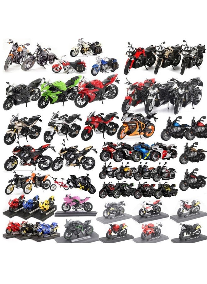Generic Simulation Alloy Motorcycle Model Locomotive Toy Car Desktop Baking Cake Ornaments Hobby Collection Gift-Color:Large HX793 Red Motorcycle Model 1:12 Window Box Base  - Image 2