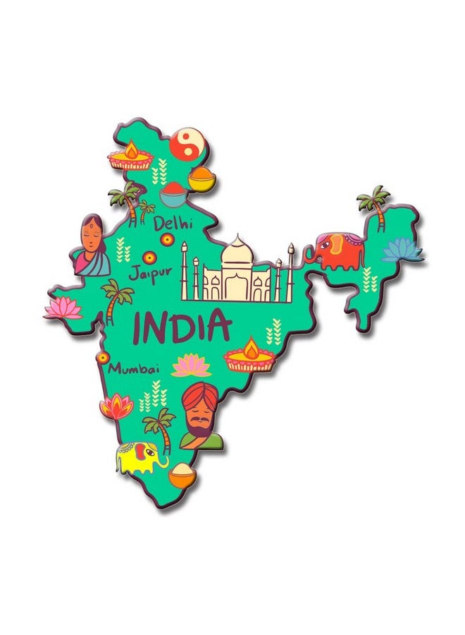 Yey Fridge Magnets Set for Home, Cafe, Kitchen & Office Decoration (Indian Illustration 1) - Image 1