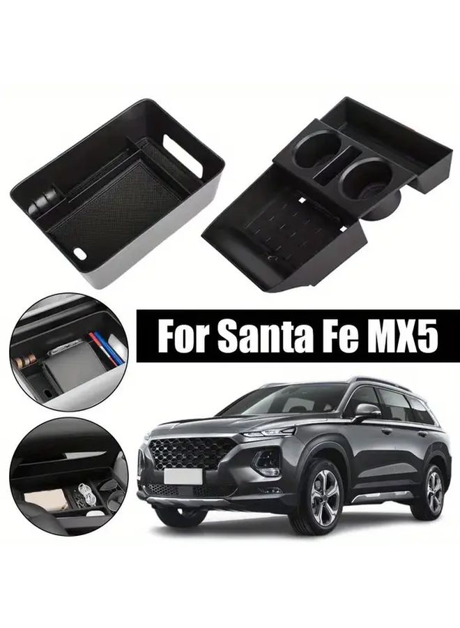 Center Console Organizer with Dual Cup Holders and Storage Tray for Car Black Water Cup Holder - Image 3