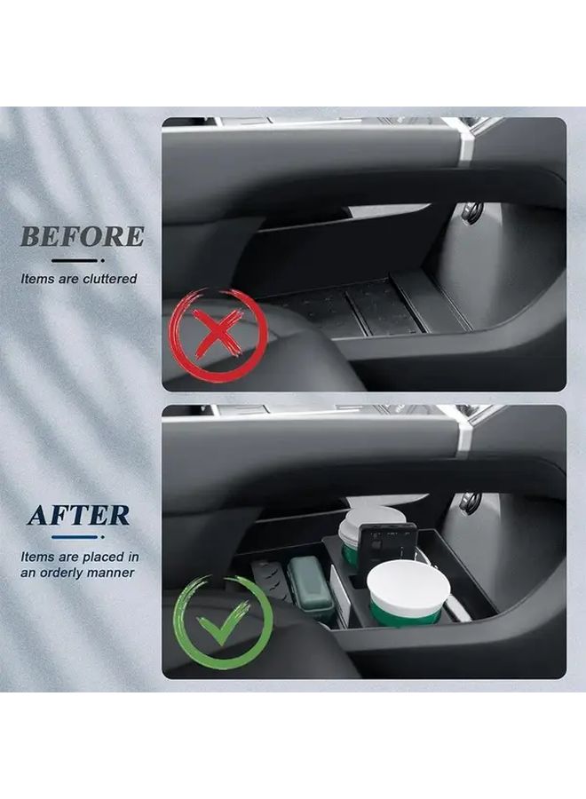 Center Console Organizer with Dual Cup Holders and Storage Tray for Car Black Water Cup Holder - Image 4