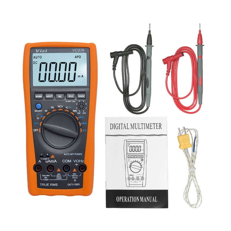 Vici Multi-functional LCD Digital Multimeter Auto Range DMM with Temperature Detector DC AC Voltage Current Meter Capacitance Resistance Diode Tester - Image 2