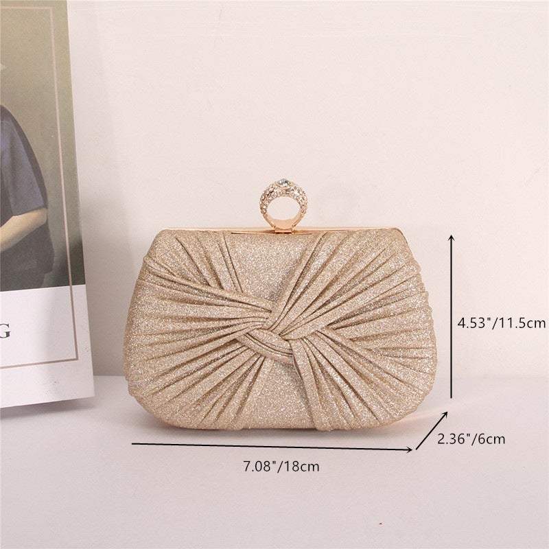 Elegant Evening Pleated Clutch Bag - Image 4