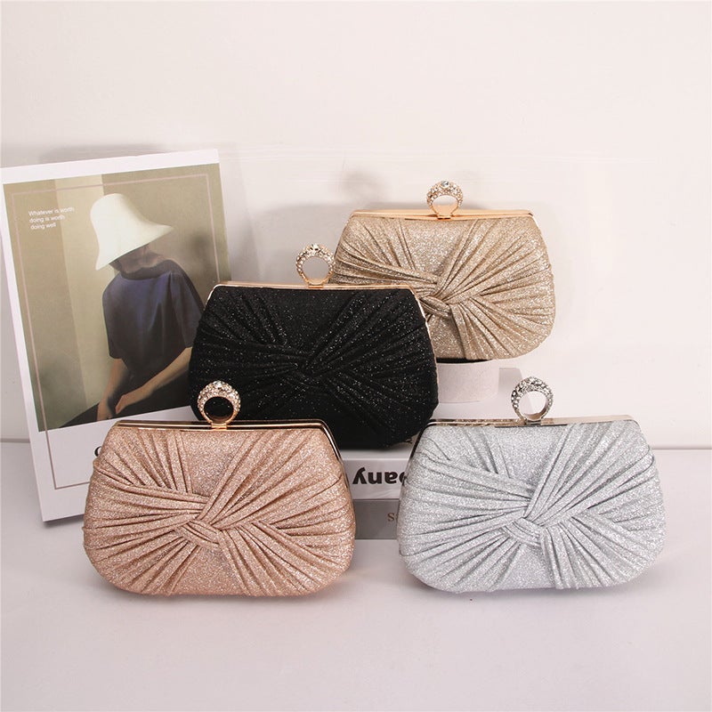Elegant Evening Pleated Clutch Bag - Image 1