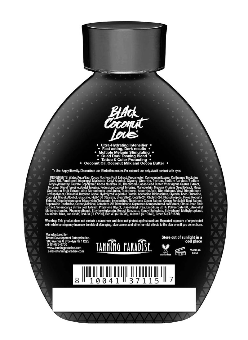TANNING PARADISE - Tanning Paradise Aloe Black Tanning Lotion | Anti-Aging, Anti-Orange, Anti-Wrinkle Matte Black Bronzer Tanning Lotion | Tattoo & Color Fade Protection | Aloe Vera Cashmere Blend Tanning Lotion 13.5 oz - Image 1