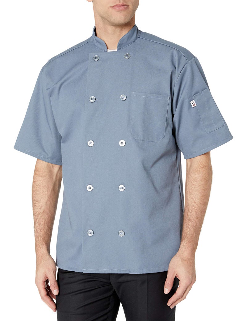 Uncommon Threads womens South Beach Chef Coat Short Slvs Shirt, Steel, Large US - Image 5