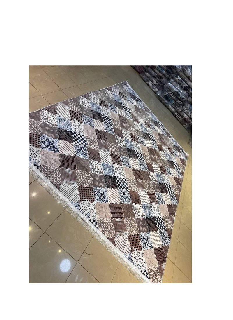ماركة غير محددة - سجاد قطيفة فاخر بألوان متنوعة وملمس ناعم لراحة استثنائية وجمالية متكاملة في منزلك مقاس 2*3 CR (شكل 8) - Image 1