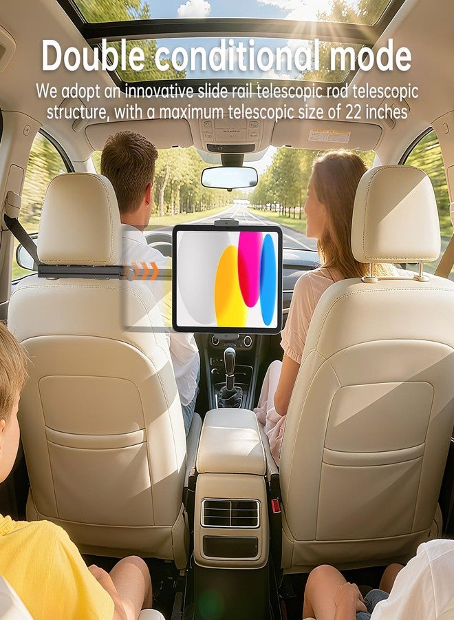 teefeet Headrest Tablet Holder for Car Accessories, Crafted from aircraft-grade aluminum，Universal Car Tablet Mount with 22'' Extendsion Arm Car Seat Mount for iPad, Galaxy, Fire HD or 4.7-12.9” Tablets - Image 5