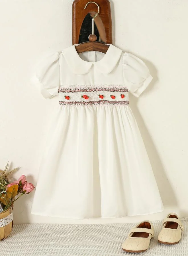 تايك تو فستان مطرز بأكمام منفوخة للأطفال