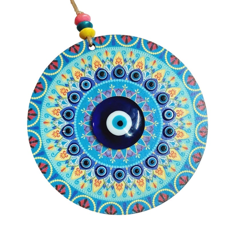 ARTISKRITI Evil Eye Hanging for Home Entrance Door Decoration, Mandala Nazar Battu for Home Protection, Good Luck Charm and Prosperity, Housewarming Gift - Image 1