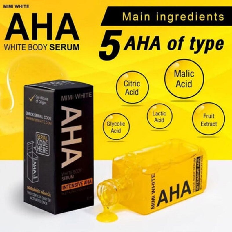 HANI PO MIMI White Multi Alpha AHA White Body Serum 30g Pack of 1 Thailand ProductNatural Moisturizing for women Natural cleansing for women girl men adults Cream for women girls facial cream body cream for women girls - Image 5