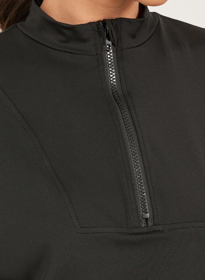 Styli Active Loose Fit Black Solid Activewear Set - Image 5