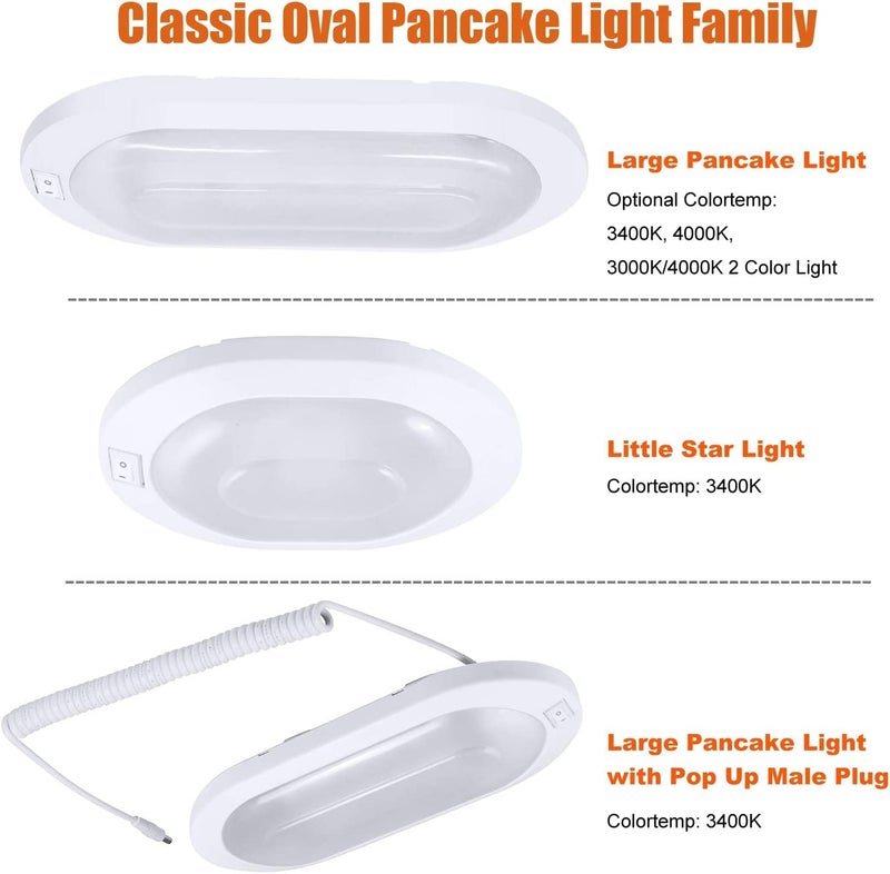 Facon 12V LED Bright RV Pancake Light Surface Mount - 2 Pack, 12Volt Interior Light with Switch, for RV Motorhomes Camper Caravan Trailer Boat, 4000K - Image 5