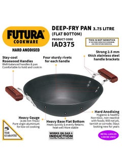 Hawkins Futura Hard Anodised Deep-Fry Pan 3.75 L, 30 cm, 4.06 mm Induction Compatible Base  - Image 2
