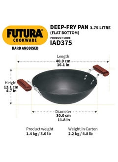 Hawkins Futura Hard Anodised Deep-Fry Pan 3.75 L, 30 cm, 4.06 mm Induction Compatible Base  - Image 3