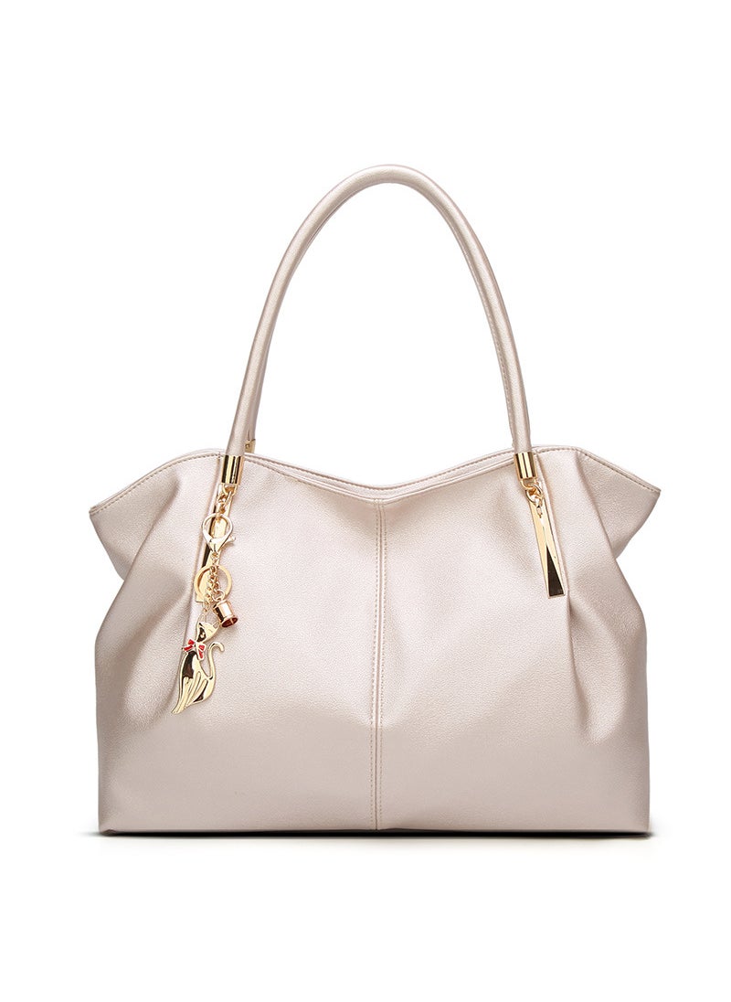 Generic - 2024 Fashion Womens Casual Tote with Gold Fox Charm White - Image 1