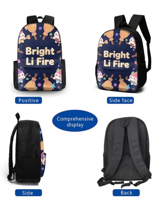 Bright Li Fire Three-piece set of cartoon bags, easily cope with various occasions (students, children, friends' outings, mountain climbing, schooling, etc.) | Backpack + hand-held + stationery bag | School season/holiday gifts - 61 - Image 3