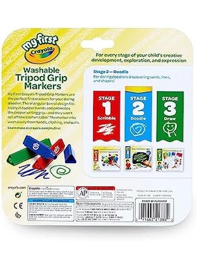 Crayola My First Tripod Washable Markers For Toddlers 8Ct - Image 2