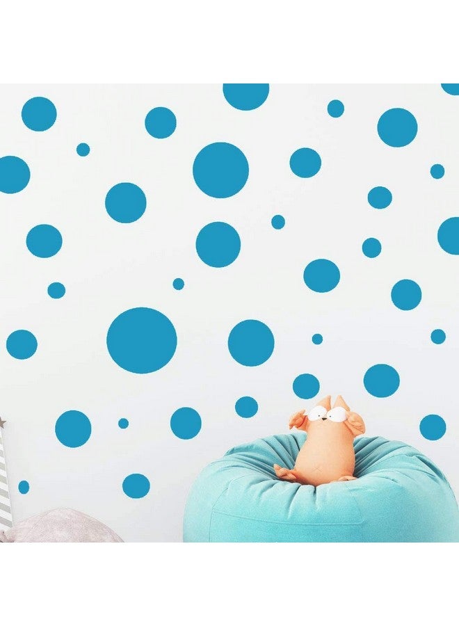 JURUOXIN Polka Dot Wall Decals Girls Room Wall Decor Stickers Wall Dots Vinyl Circle Peel & Stick Diy Bedroom Playroom Kids Room Baby Nursery Toddler To Teen Bedroom Deco Pack Of 84 (Sky) - Image 4