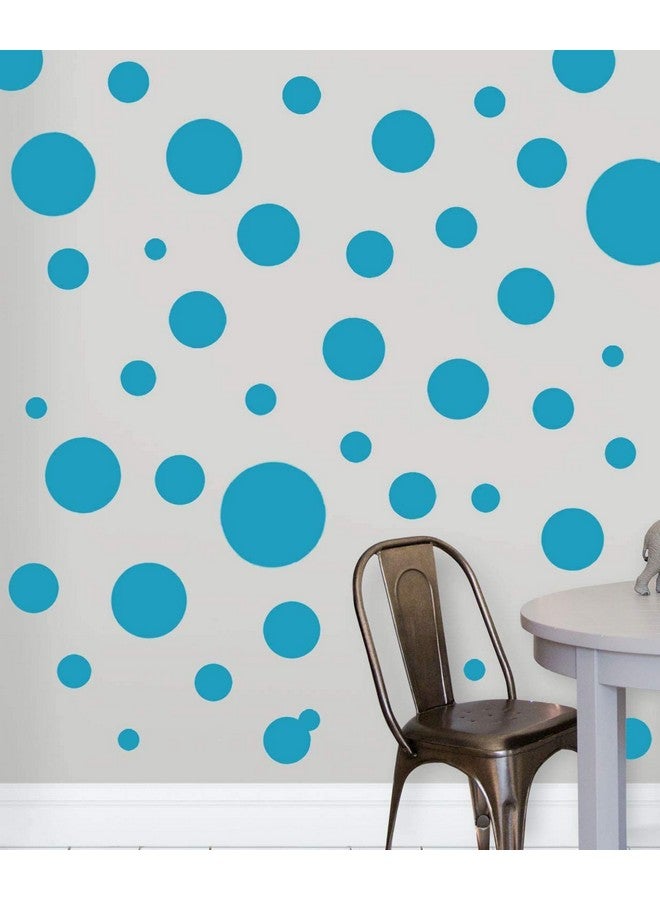 JURUOXIN Polka Dot Wall Decals Girls Room Wall Decor Stickers Wall Dots Vinyl Circle Peel & Stick Diy Bedroom Playroom Kids Room Baby Nursery Toddler To Teen Bedroom Deco Pack Of 84 (Sky) - Image 3