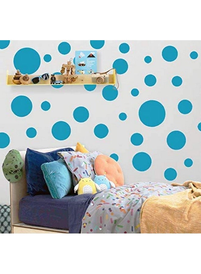 JURUOXIN Polka Dot Wall Decals Girls Room Wall Decor Stickers Wall Dots Vinyl Circle Peel & Stick Diy Bedroom Playroom Kids Room Baby Nursery Toddler To Teen Bedroom Deco Pack Of 84 (Sky) - Image 1