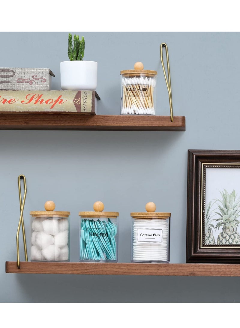 شو وو 4 عبوات حامل أكريليك موزع للحمام مع أغطية من الخيزران - Image 3