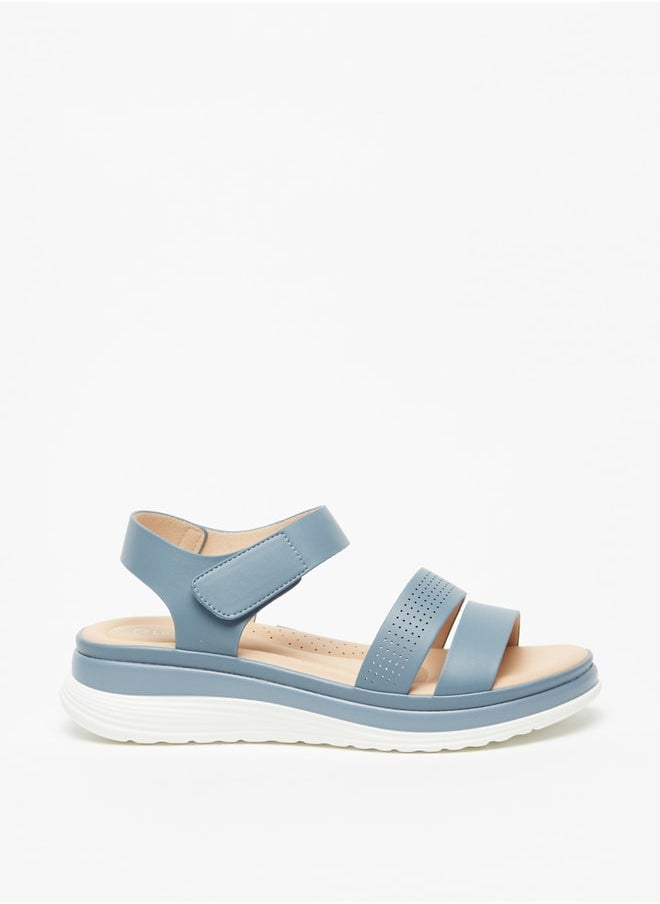Le Confort - Womens Solid Strappy Sandals with Hook and Loop Closure - Image 1