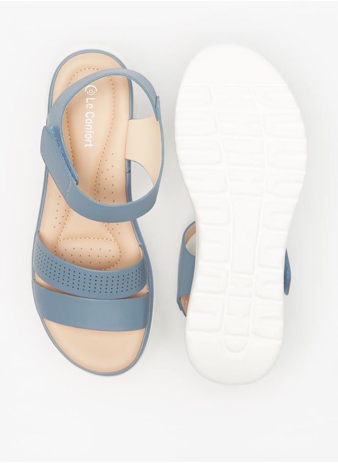 Le Confort - Womens Solid Strappy Sandals with Hook and Loop Closure - Image 1